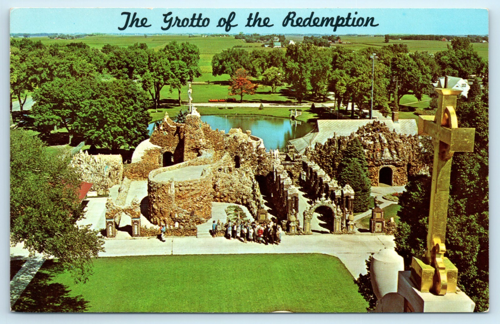 POSTCARD The Grotto of the Redemption West Bend Iowa Map on Back eBay
