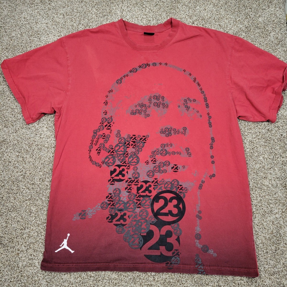 RARE Vintage Air Jordan #23 Mosaic Michael Jordan Red T-shirt Size