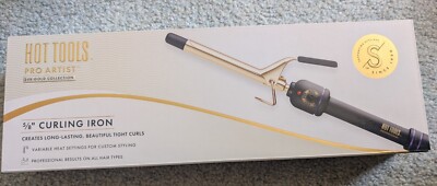 HOT TOOLS PRO ARTIST  24K Gold Extended Barrel Spring Curling Iron - 5/8''