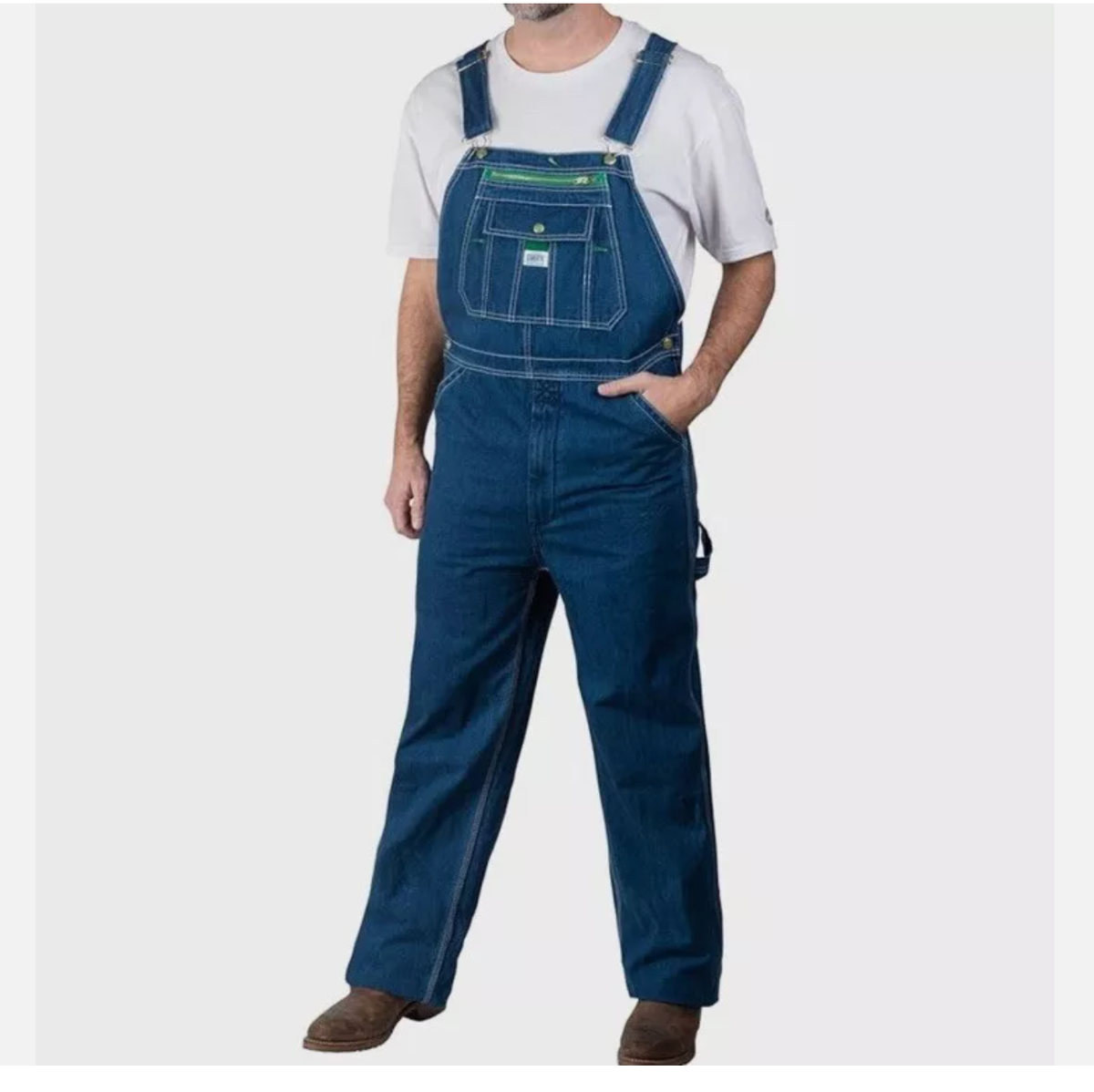 Liberty Men's Denim Zip Fly Farmer Workwear Carpenter Bib-Overalls