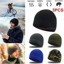 3-PACK Military Tactical Beanie Skull Cap Winter Warm Fleece Windproof Ski Hats