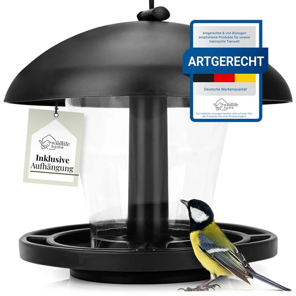 Wildlife Home Vogelfutterspender Zum AufhäNgen Schwarz Futterstation VöGel-image