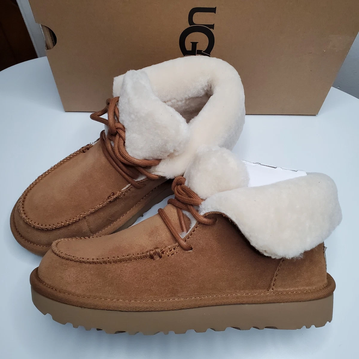 UGG Diara fold over boot bootie chestnut brown moccasin shearling