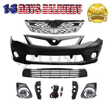 Front Bumper Cover Kit With Fog Lights For 2011 2012 2013 Toyota Corolla Sedan