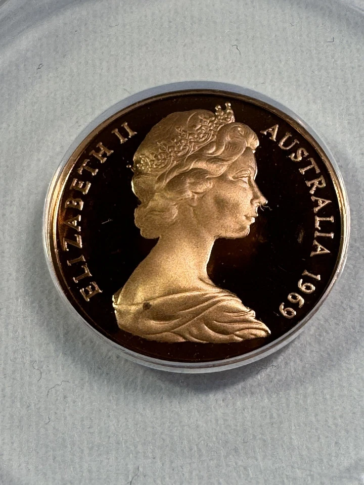 Australia 1969 2 centavos graduado PR 67 DCAM por ANACS Foto 3 de 4