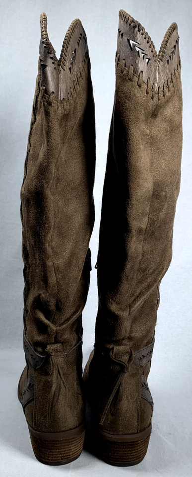 Botas estilo occidental de gamuza marrón hasta la rodilla talla 7,5 sin clasificación Foto 4 de 4