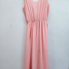 Show me Your Mumu Peach Dress XL Lined Front Slit Maxi Sleeveless Sheer