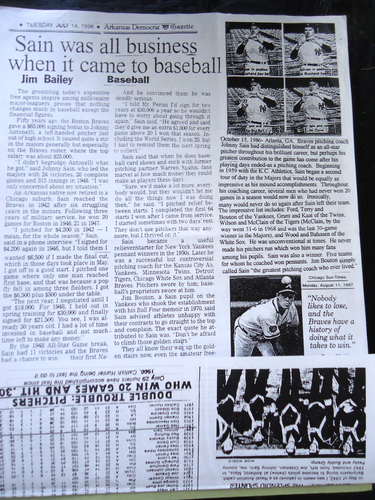 John Sain - 4 autógrafos - lanzador de los Yankees de Nueva York - en reimpreso artículos de periódicos - Imagen 8 de 10