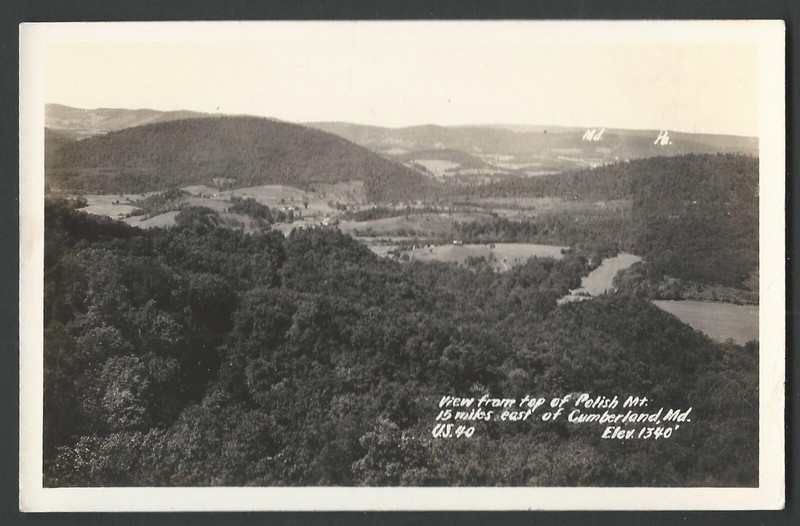 CUMBERLAND MARYLAND Polish Mountain. US 40 RPPC 1925-42 Real Photo Postcard
