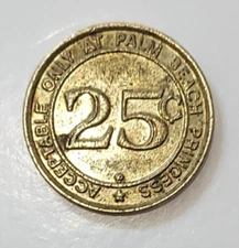 CASINO GAMING TOKEN/COIN  PALM BEACH PRINCESS CRUISES retired cruise line/casino