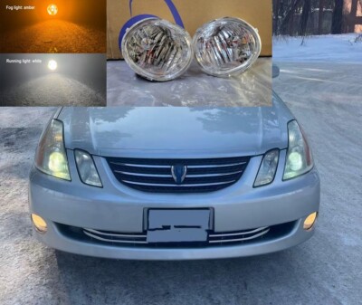 LED Amber Front Fog Lamp w/White DRL for Toyota Mark II Wagon Blit JZX110 GX110