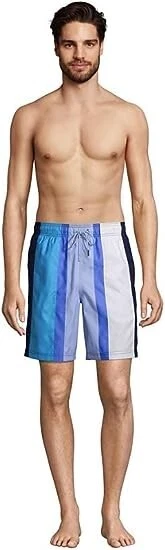NWT Lands' End Men's Lined 8in Colorblock Volley Swim Trunks Size M $50 FLI150 - Image 3 of 4