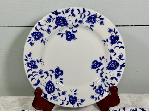 Set of 3 Pier 1 ELIZA 7 3/4" Salad Plates White Blue Flowers Italy - Picture 2 of 6