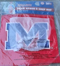 Ole Miss Rebels Apron and Chef Hat Set Mississippi One Size Red