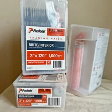Lot of 3 Paslode Framing Nails Brite Interior 3" x .120" 1000 Smooth Qty 650524