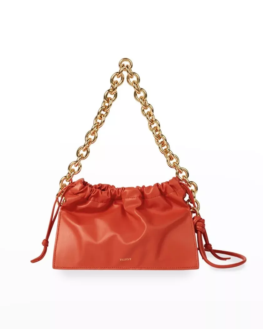 New Yuzefi Bom Leather Chain Shoulder Bag Cherry 475 eBay