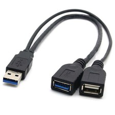 USB 3.0 1 To 2 Data Cable Male to Female Extension Charging Adapter Converter e