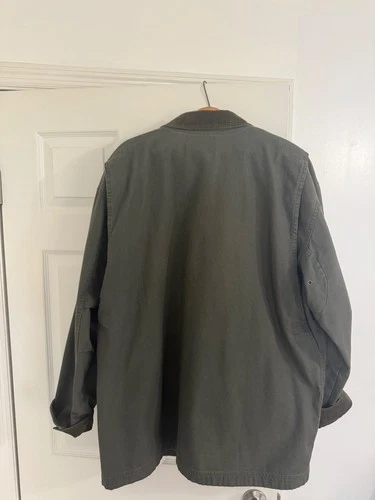 LL Bean Men’s Original Field Coat Cotton flannel-Lined Size XXL Olive Green image 2