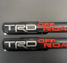 TRD OFF ROAD STYLE SIDE EMBLEMS PAIR BLACK RED - AFTERMARKET