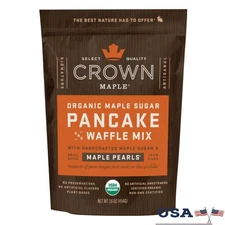 Organic Maple Sugar Pancake Waffle Mix Handcrafted Maple Pearls Vegan 16oz New