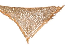 Wrap Beaded Triangle Shawl Scarf Light Catching Sequin gold yellow beach 56 in
