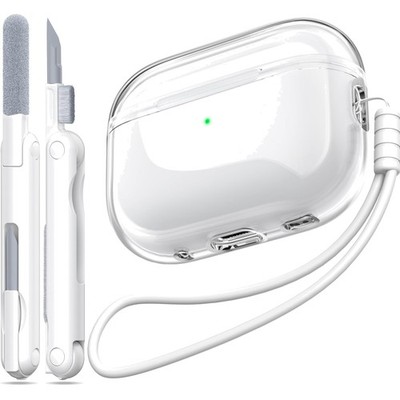 Transparente Schutzhülle für Airpods Pro 1 & 2, Weiß, mit USB C Anschluss