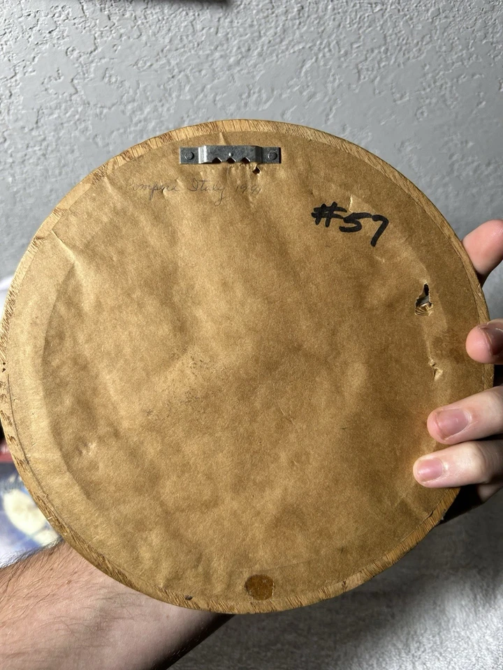 Pintura en miniatura italiana de colección querubines luchando estilo Pompeya firmada Corcione Foto 4 de 4