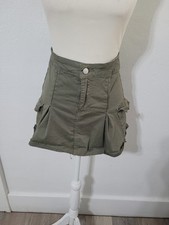 Pacsun High Waisted Cargo Micro Mini Skirt Olive Pockets Street Wear Utility Y2k