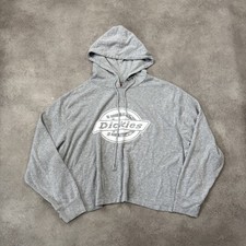 Dickies Hoodie Womens 3XL Work Boxy Cropped Pullover Sweatshirt, Grey