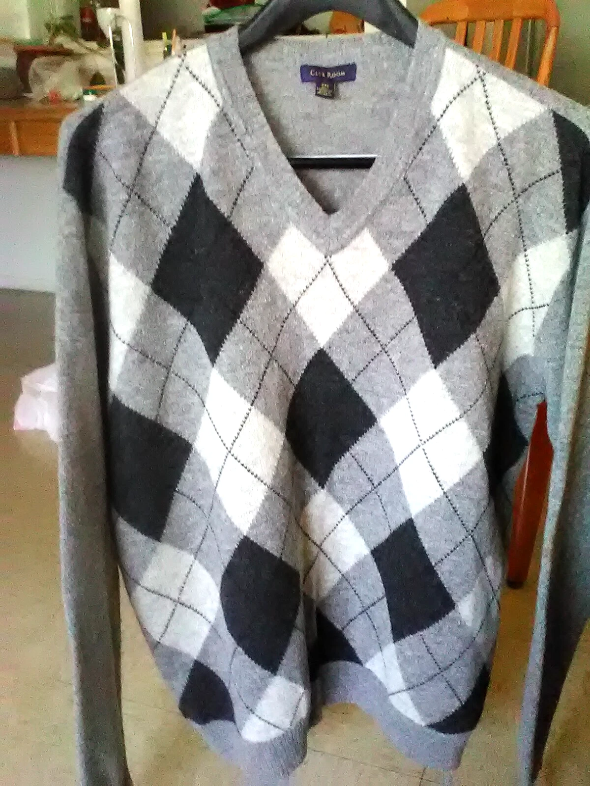 Club Room Men's 100% Wool V-Neck Long SleeveSweater Size XXL, New