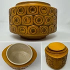 VTG McCoy Scandia Pottery Planter MCM 70's Oval Butterscotch Geometric Textured