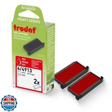 Trodat Replacement Pads, Printy 4913 Stamp, 2 pack, Red