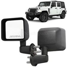 Side View Door Mirror For 2007-2018 Jeep Wrangler Jk Textured Black Leftright