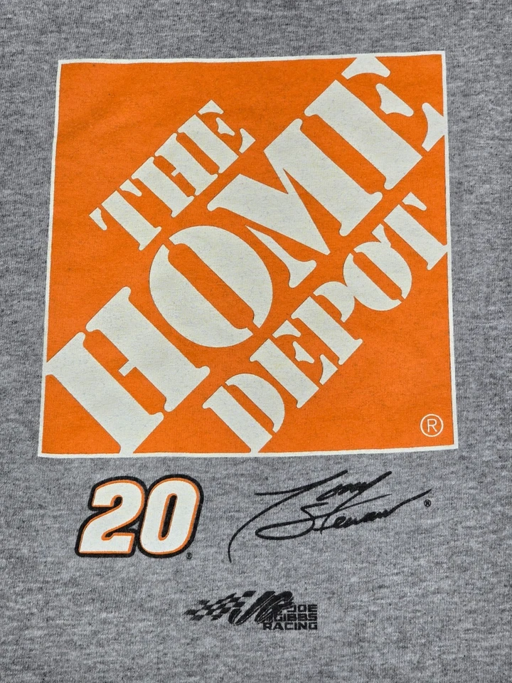 Camiseta DE COLECCIÓN Tony Stewart #20 NASCAR Racing Home Depot XL Gris Foto 2 de 4