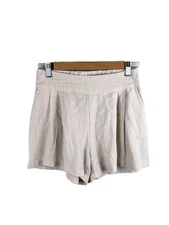 Rewash High Women’s Linen Blend High Waisted Khaki Linen Shorts Sz Small Beach
