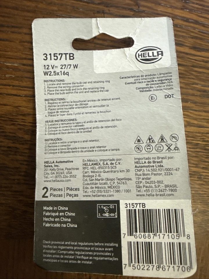 For Volkswagen Routan Hella Rear Turn Signal Light Bulb 3157 LB-3157 (Pack of 2) - Image 2 of 2