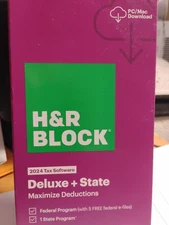 2024 H&R Block Deluxe + State 2024 Tax Software Deluxe Plus State
