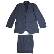 VTG Levis Action Suits Men 44R Navy Pinstripe 2 Piece Blazer Slacks 35x32 80s