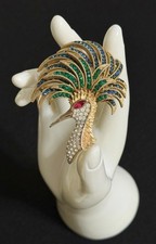 RARE LARGE RHINESTONE ALFRED PHILIPPE TRIFARI FIREBIRD CRYSTAL BROOCH PIN