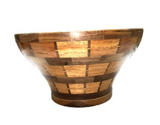 Wooden Bowl hand Turned multi hardwoods Walnut and Other hardwoods 8 3/4 in dia
