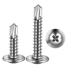 100 PCS 8x1-1/4" Crosshead Self Tapping Screws 410 SS Truss Head Silver