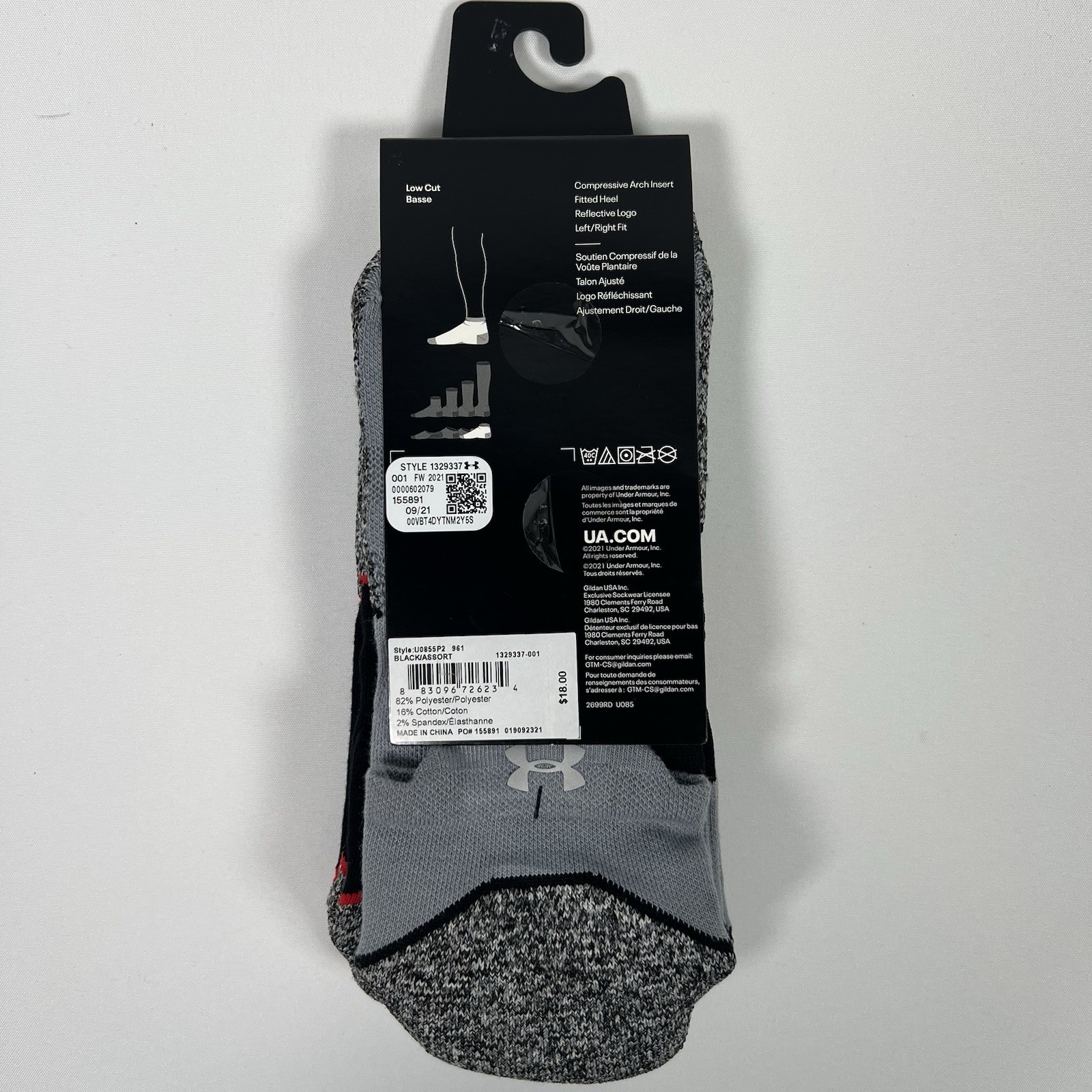 Under Armour UA Performance Golf Cushion No Show Socks (2 Pair) Men’s 8-12 NEW