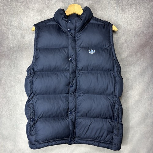 Adidas Herren gefütterte Weste marineblau Größe Small S isoliert durchgehender Reißverschluss Outdoor Freizeit - Bild 1 von 15
