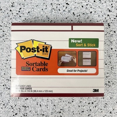 3M Post-It Sortable Note Cards Sort & Stick 80 ct New NOS 2005