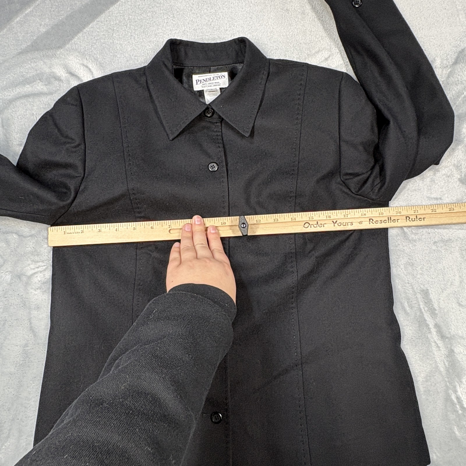 Pendleton Jacket Womens 8 Black Virgin Wool Made … - image 16