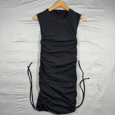 Forever 21 Ruched Side Tie Bodycon Mini Dress Black Medium Dark Feminine Party