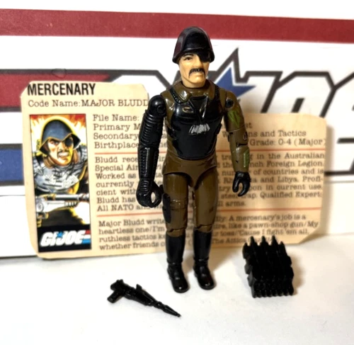 GI Joe Major Bludd 1983 v1 *100% COMPLETE w/File Card, Excellent!* Vintage ARAH