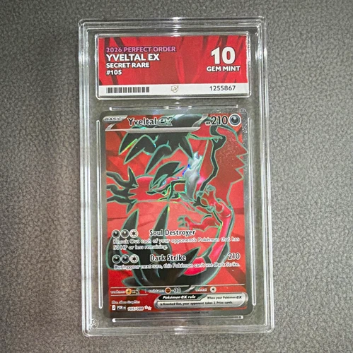 Yveltal EX ACE Grading 10 105/088 2026 Perfect Order Secret Rare Foil EN
