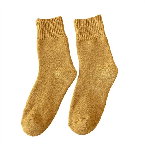 5 Pairs Women's Solid Winter Thickened Warm Cotton Socks Mid Calf In Tube Socked - Picture 6 of 12