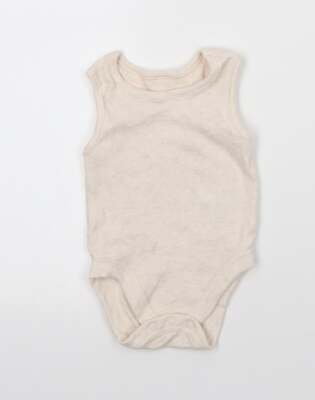 George Baby beige Baumwollmischung Strampler Größe 3-6 Monate Druckknopf